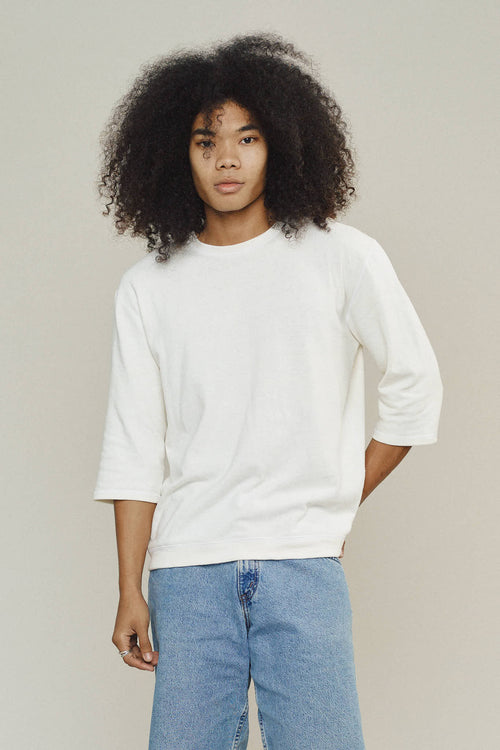 Cardiff 3/4 Sleeve Tee | Jungmaven Hemp Clothing & Accessories / model_desc: Chaz 6’2” wearing size L