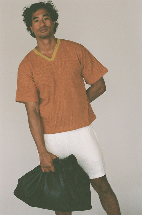Myles Mesh Jersey | Jungmaven Hemp Clothing & Accessories / model_desc: Terani is 6’3” wearing M