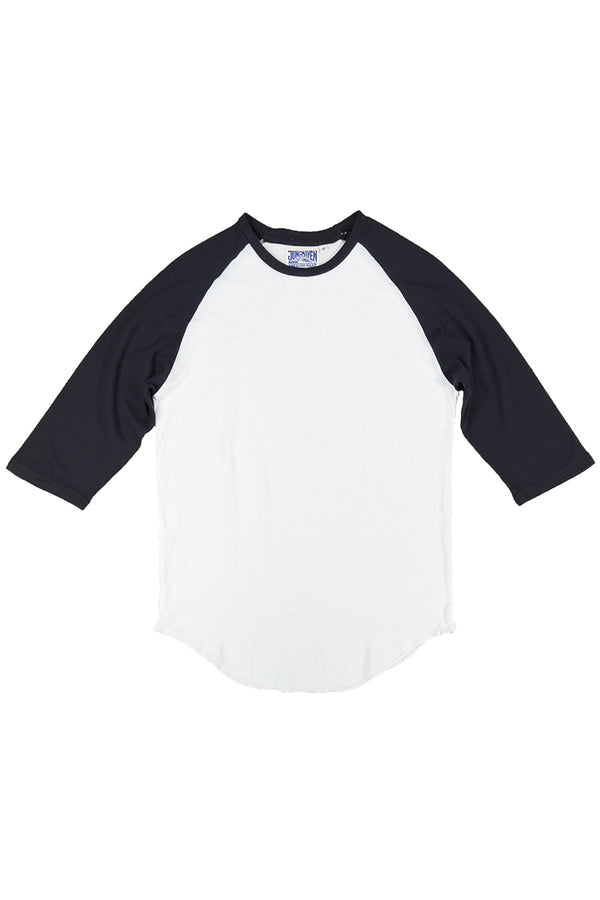 Stones 3/4 Sleeve Raglan | Jungmaven Hemp Clothing & Accessories / Color: Black Sleeve/White Body