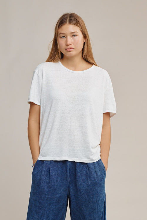 Aurora 100% Everyday Hemp Tee |  Jungmaven Hemp Clothing & Accessories / model_desc: Katriel is 5’9” wearing S