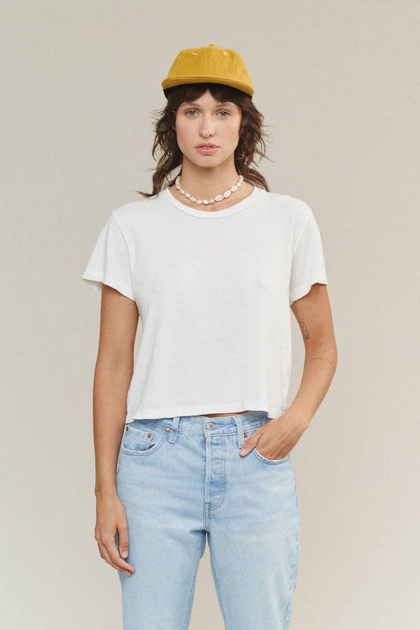 Cropped Ojai Tee | Jungmaven Hemp Clothing & Accessories / model_desc: Tatchi is 5’9” wearing S