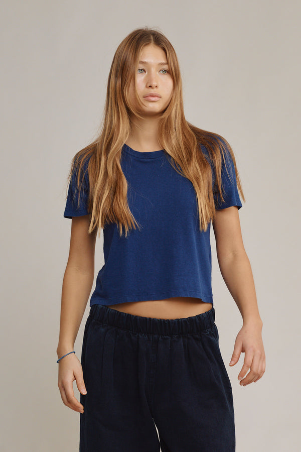 Cropped Lorel Tee | Jungmaven Hemp Clothing & Accessories / model_desc: Katriel is 5’9” wearing XS