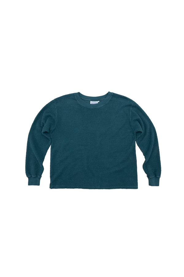 Campfire Sherpa Sweatshirt | Jungmaven Hemp Clothing & Accessories / Color: Deep Teal