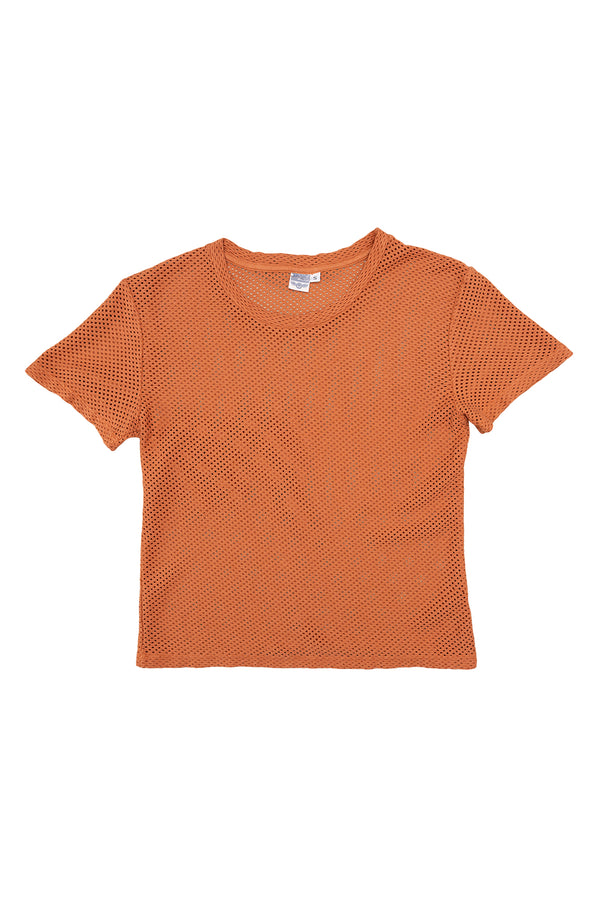 Carmen Mesh Cropped Tee | Jungmaven Hemp Clothing & Accessories / Color: Pumpkin Spice