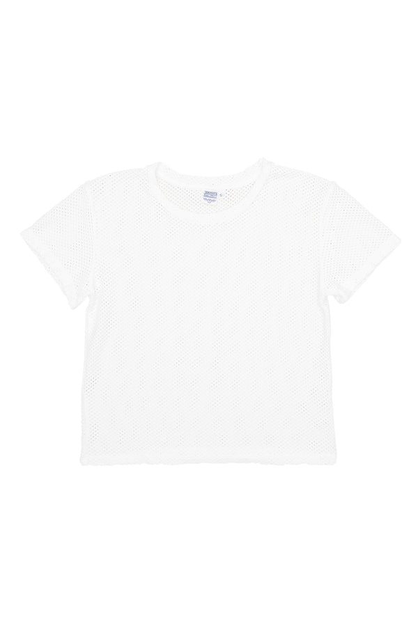 Carmen Mesh Cropped Tee | Jungmaven Hemp Clothing & Accessories / Color: Washed White
