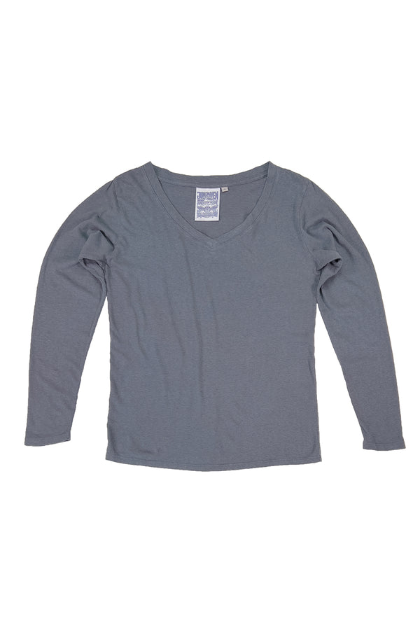 Finch Long Sleeve V-neck | Jungmaven Hemp Clothing & Accessories / Color: Diesel Gray