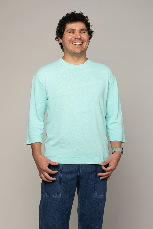 Heathered Cardiff 3/4 Sleeve - Sale Colors | Jungmaven Hemp Clothing & Accessories / model_desc: Dan is 5’9” wearing S