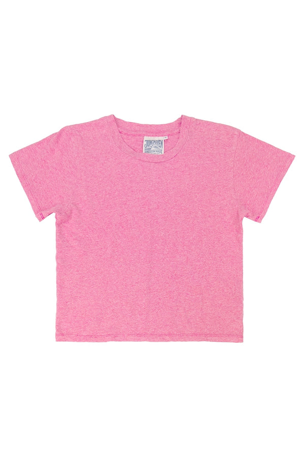 Heathered Cropped Lorel Tee | Jungmaven Hemp Clothing & Accessories / Color: Electric Fuchsia