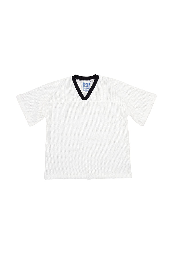 Miles Mesh Jersey | Jungmaven Hemp Clothing & Accessories / Color: White w/ Black
