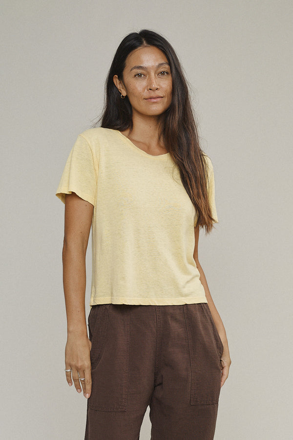 Cropped Lorel Tee - Sale Colors | Jungmaven Hemp Clothing & Accessories / model_desc: Tamiko is 5’8” wearing S
