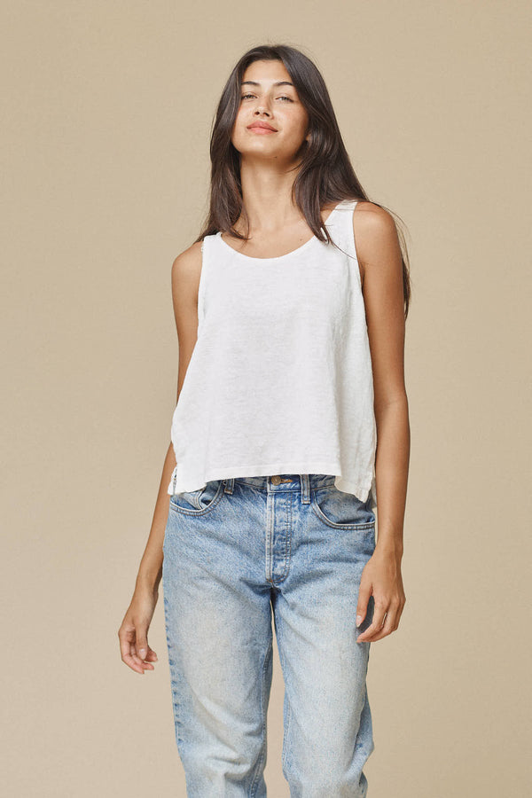 Sophie 100% Hemp Cropped Tank | Jungmaven Hemp Clothing & Accessories / model_desc: Meeya is  5’6” wearing XS