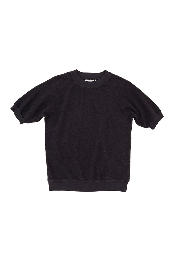 Short Sleeve Raglan Sherpa Sweatshirt | Jungmaven Hemp Clothing & Accessories / Color: Black
