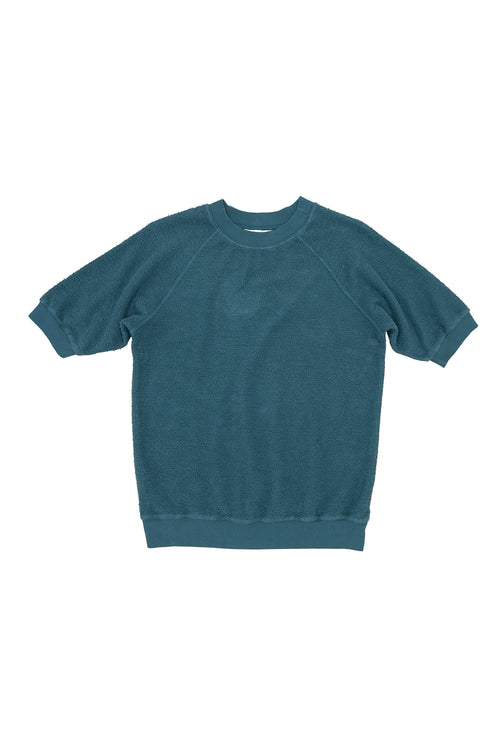 Short Sleeve Raglan Sherpa Sweatshirt | Jungmaven Hemp Clothing & Accessories / Color: Deep Teal
