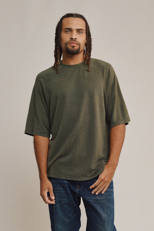 Woodstock Raglan | Jungmaven Hemp Clothing & Accessories / model_desc: Davon is 6'0" wearing L