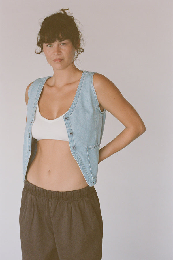Sienna Denim Vest | Jungmaven Hemp Clothing & Accessories / Color: 