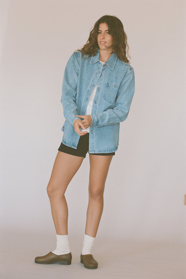 Denim Curved Hem Topanga Shirt | Jungmaven Hemp Clothing & Accessories / Color: